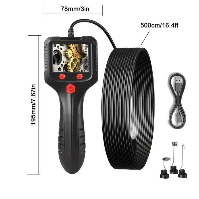 ТОП ОБЯВА Професионален ендоскоп камера с 2.4" дисплей с 5 метра кабел