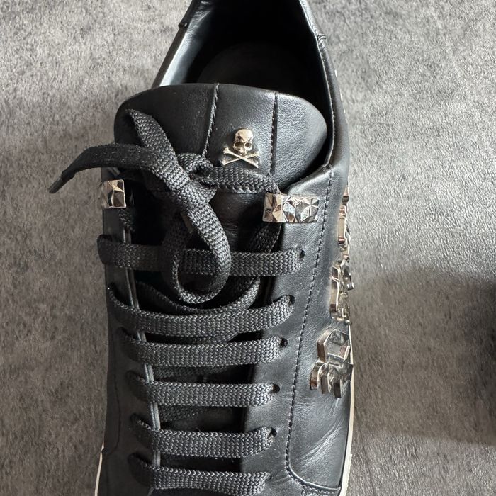 Adidași Philipp Plein piele naturală negri low mărimea 43