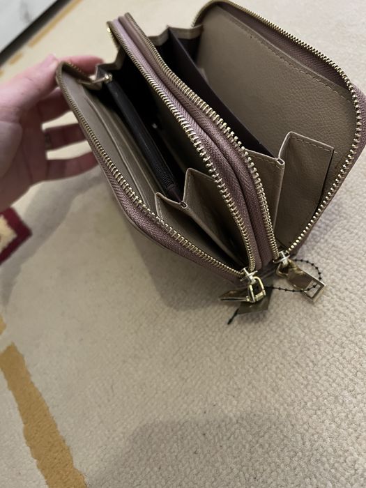 Vand portofel bej, model mare, cu 2 compatimente Meli Melo