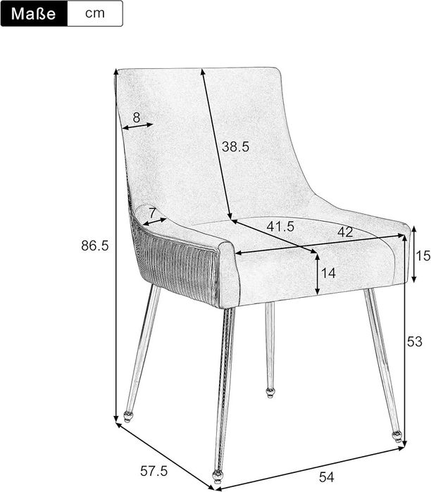NOU Scaun set 2x bucati,  roz, picioare aurii, salon