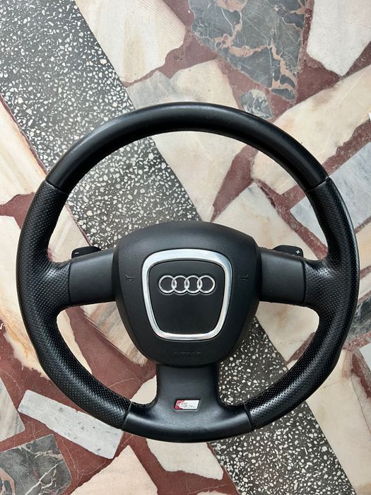 Volan AUDI S-LINE cu Airbag inclus si padele volan / piele perforata / AUDI A4 B8 A3 A5 A6 Q5 Q7