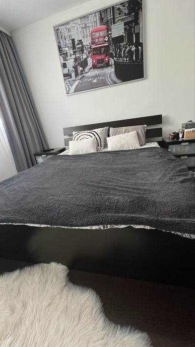 Set pat Ikea + doua noptiere + saltea