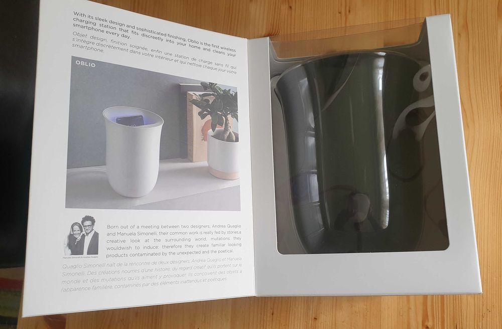 Stație wireless 2in1 pentru încărcare și sterilizare telefon. Sigilat. Lexon