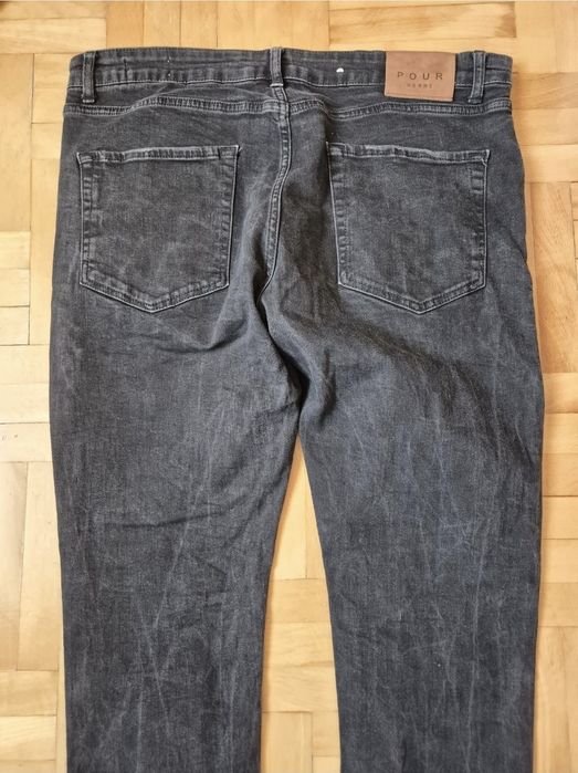 Blugi Premium Pour Homme, Denim Stretch, Negru, Bărbați - 36/32