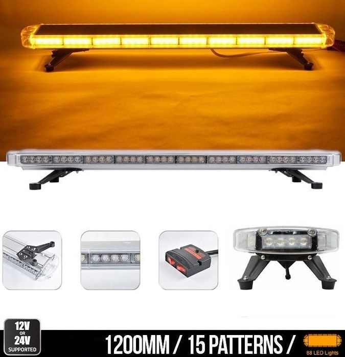 Аварийна сигнална лампа 120 см 88LED блиц маяк буркан 15 режима на...