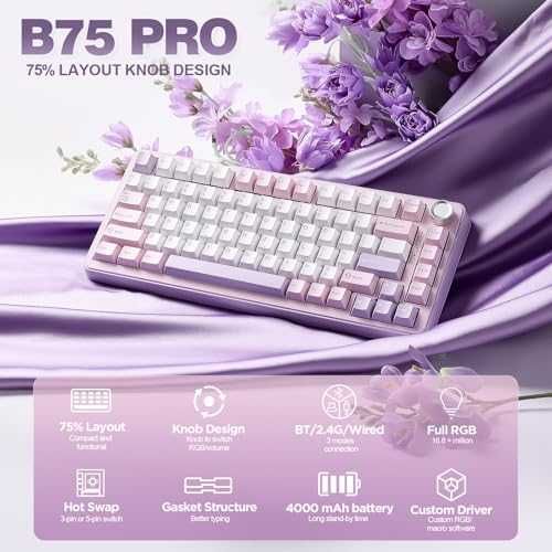 Механична клавиатура YUNZII B75 PRO 75 безжична RGB