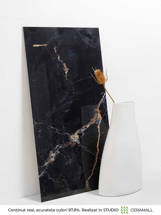 Gresie Golden Black Marble 60x120 Rectificata Lucioasa