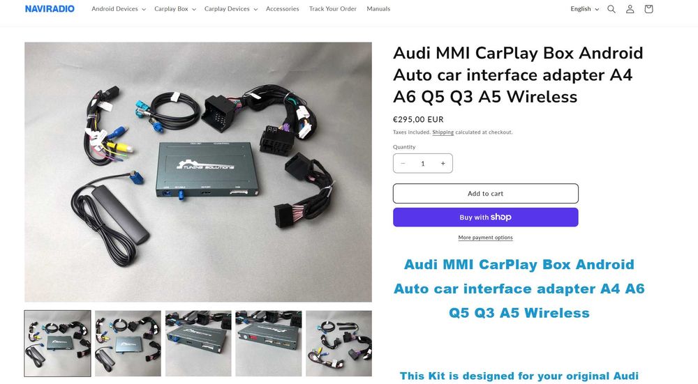 Android auto/Apple car play Audi  A4 A6 Q5 Q3 A5 Wireless