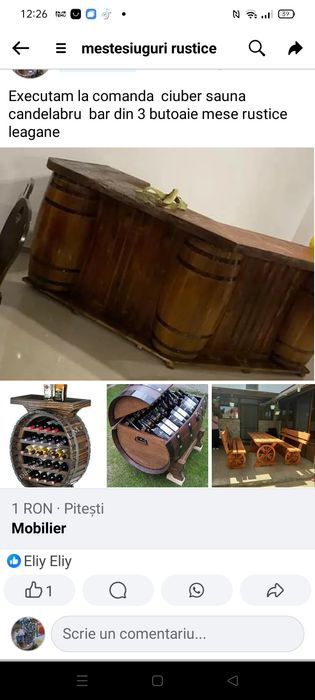 Mobilier din butoaie