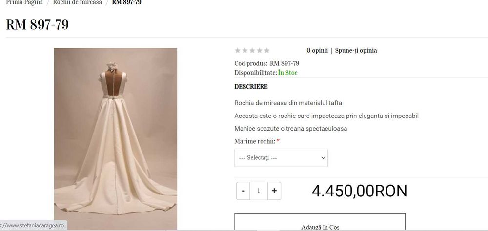 Rochie de mireasa din tafta +Diadema din cristale+crinolina+voal