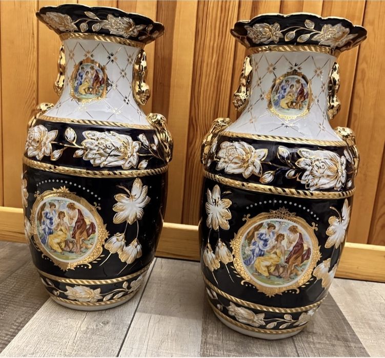 Ваза китайская 4-шт. Мадонна 24к ручная работа