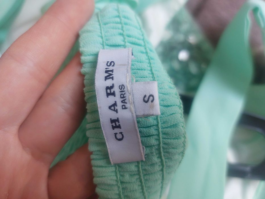 Дълга рокля цвят мента