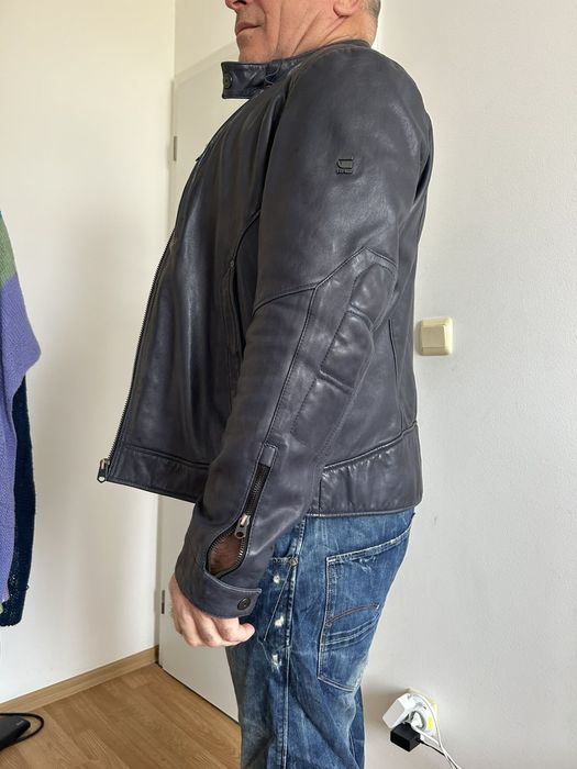 Оригинално кожено яке G-star RAW biker leather jkt D16182-B508-4213