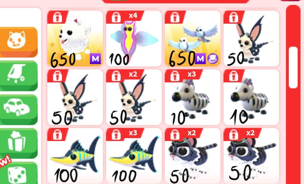 Продаю питомцев из адопт ми