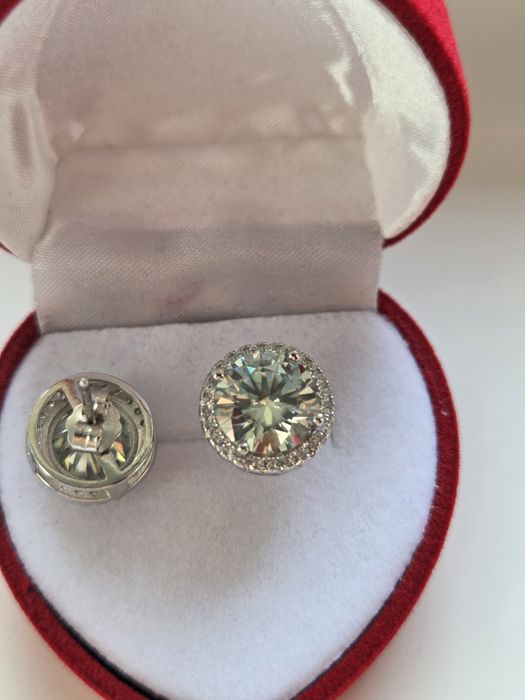 Cadou de Lux Valentine's Day: Cercei Moissanite 6ct (Argint 925)