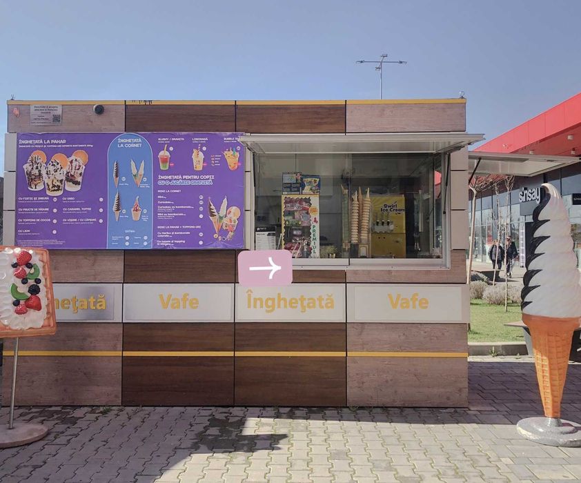 Afacere la cheie:Rulotă Comercială de Înghețată & Vafe (Complet Utilată)