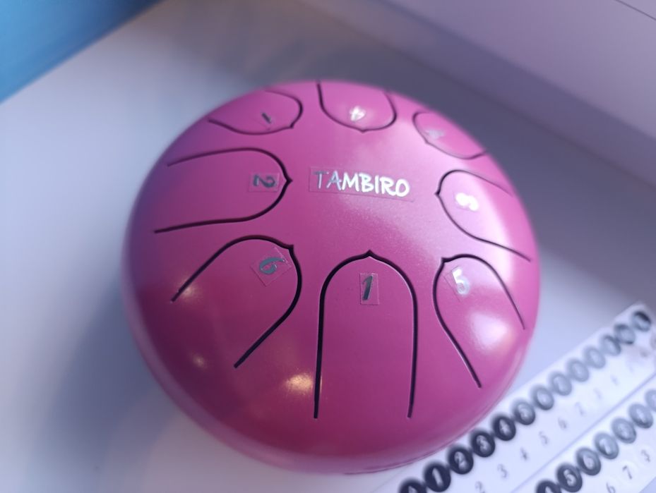 Необычный ручной барабан глюкофон в розовом цвете,редкий окрас