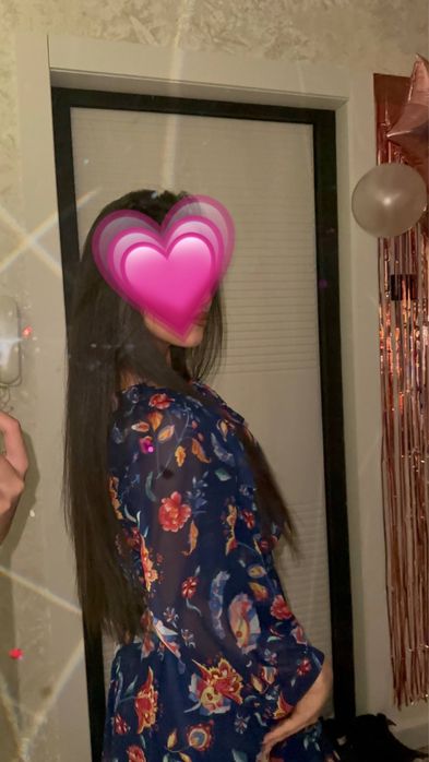 Продам синее платье с цветочками рамера «S”