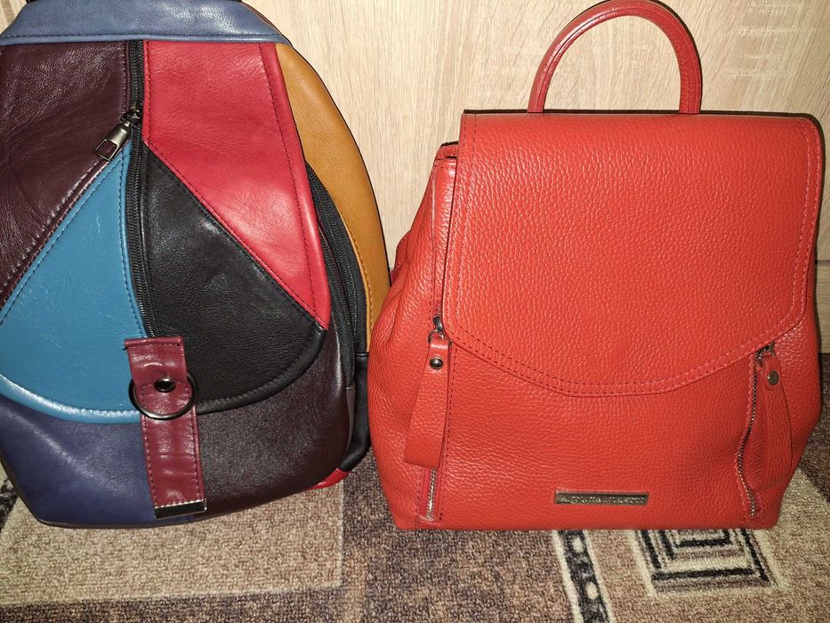 Vând 2 rucsacuri 100% piele naturală,175 lei/buc..