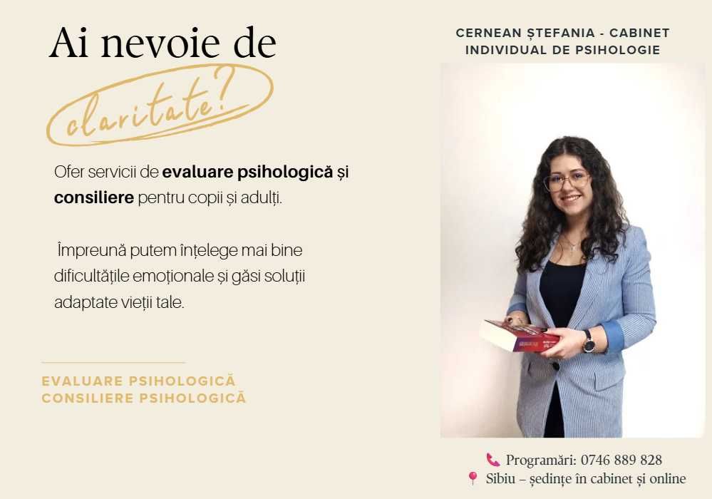 Servicii psihologice - evaluare și consiliere
