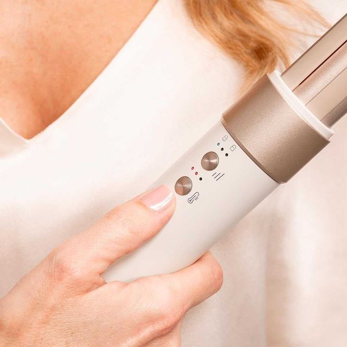 Мултифункционален уред за коса Cecotec CeramicCare AirGlam Champagne 1400W висок клас с Coanda технология, мощен мотор и цели 8 приставки за оформяне