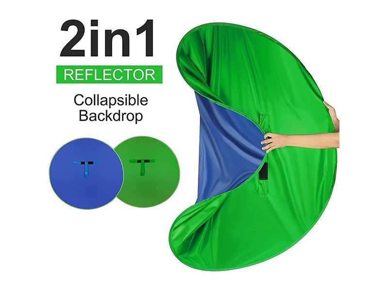 НОВ! Зелен екран син екран 110см двустранен