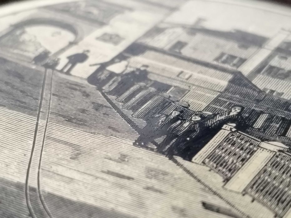 Tablou Gravura pe placa rotunda din argint 800  Chioggia La Torre