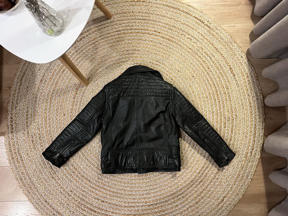 Burberry Kids Unisex Black Lamb Leather Biker Jacket