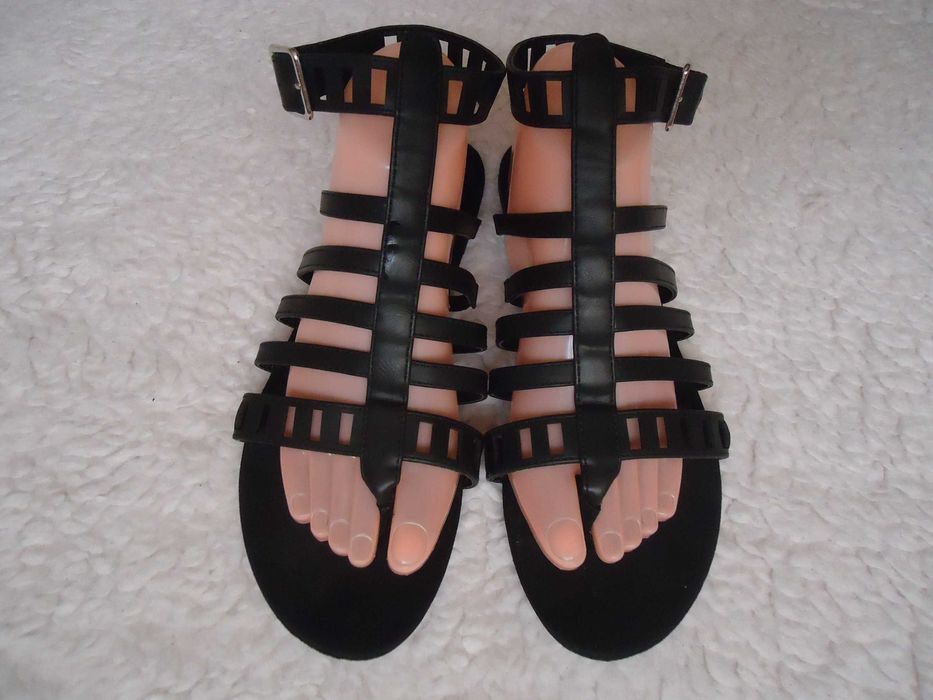 Sandale romane barete piele dama cizme scurte gladiator femei 6 curele