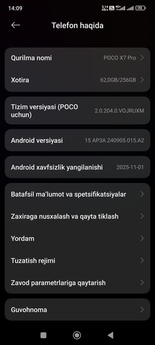 Poco x7 pro 8/256