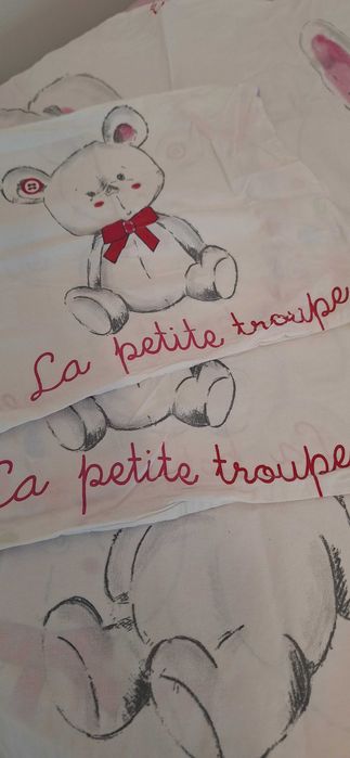 Комплект чаршафи за бебешко легло с матрак 60/120. Използвани.