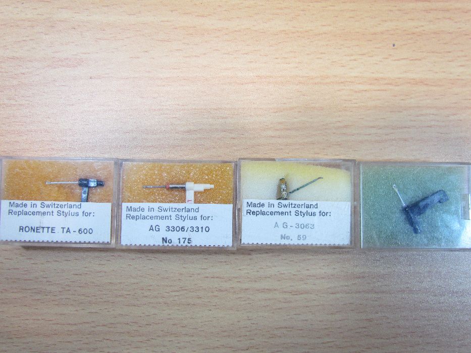 4 Броя Швейцарски Грамофонни Диамантени иглички за Винтидж Грамофони