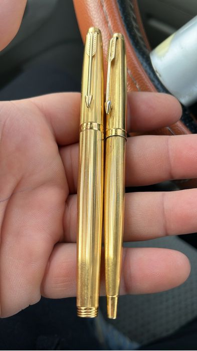 Stilou si pix parker peniță aur