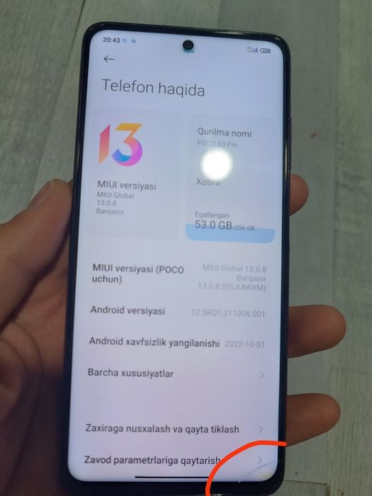 Poco x3 pro hamma joyi radnoy