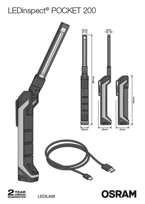 OSRAM LEDinspect POCKET200-проф. сервизна лампа 200lm с Li-ion батерия