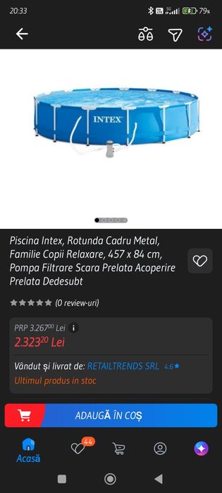 Piscină rotundă cadru metalic