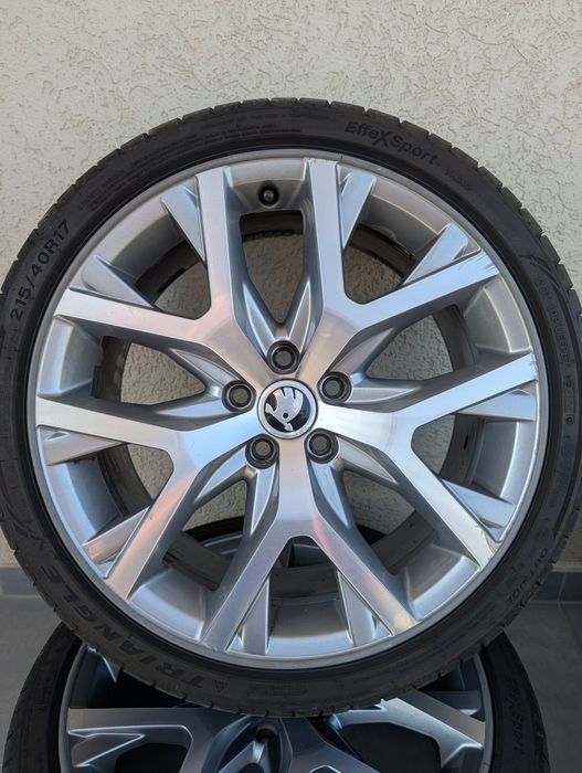 Jante aliaj originale VW pe 17 prindere 5x100 cu anvelope 215/40/17 pentru VAG(VW,AUDI,SKODA,SEAT)