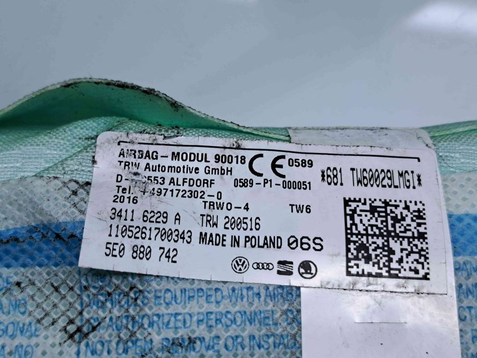 Airbag cortina dreapta Skoda Octavia 3 Combi (5E5) [Fabr 2012-prezent