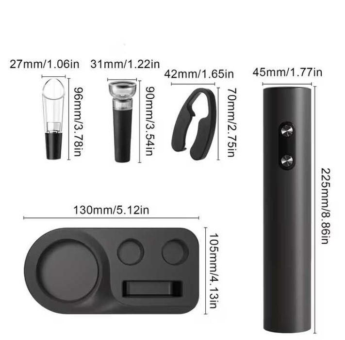 Коледен подарък електрически тирбушон отварачка за вино с аксесоари