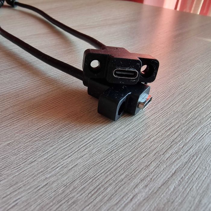 Cablu prelungitor mufa si port USB 3.2 Gen2 type C montare panou T - M