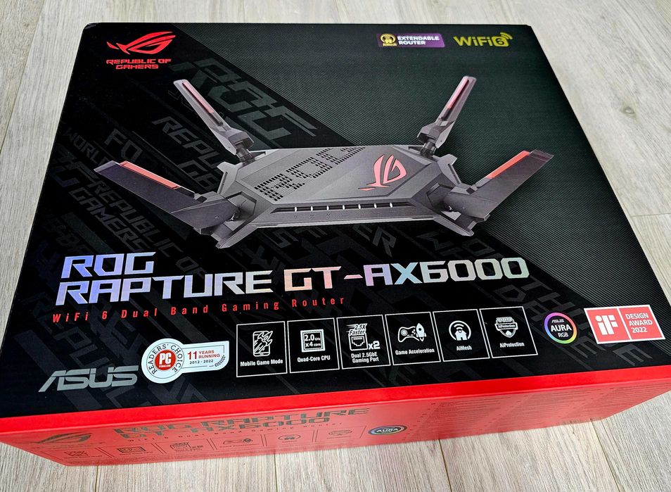 Гейминг рутер ASUS ROG Rapture GT-AX6000 - Топ WiFi 6 рутер, НОВ, 2 бр. НАЛИЧНИ
