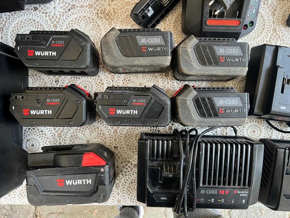 Wurth Вюрт Винтоверт, Ъглошлайф, Перфоратор, Саблен трион, Батерии Сак