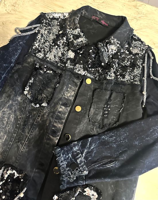 Дънково яке с паети