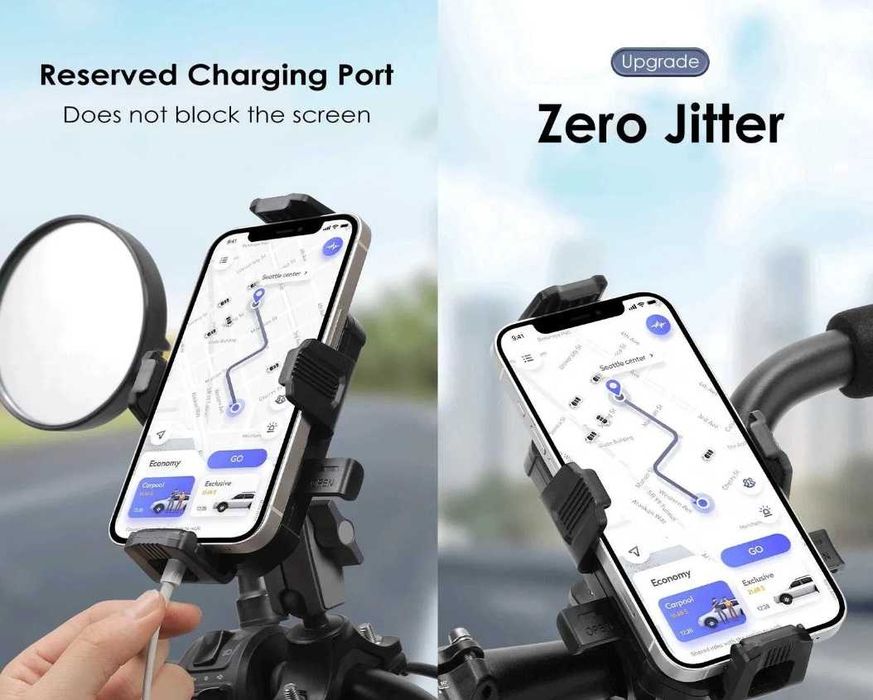 Стойка за телефон - 360 градуса подходяща за велосипед, мотор, скутер