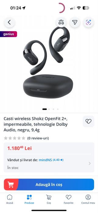 Casti wireless Shokz Openfit 2+ black • NOI / SIGILAGE •