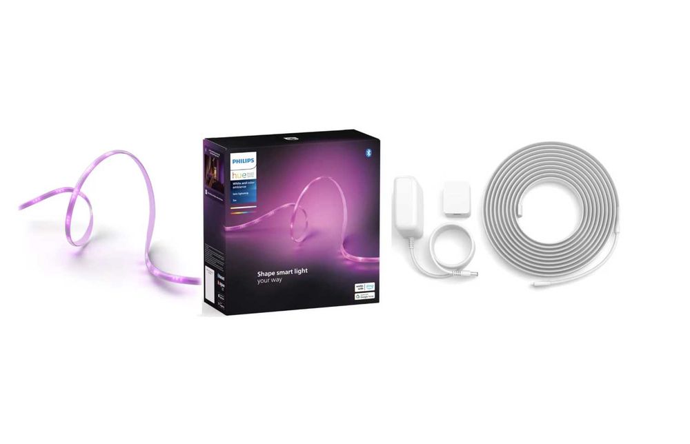 Pachet Philips Hue - Bridge, banda 2m, 2 lămpi LivingColors (8W, RGB]