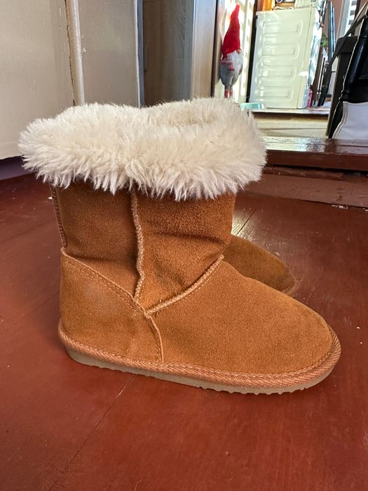 Детски ботуши естествен велур с вълна Mothercare