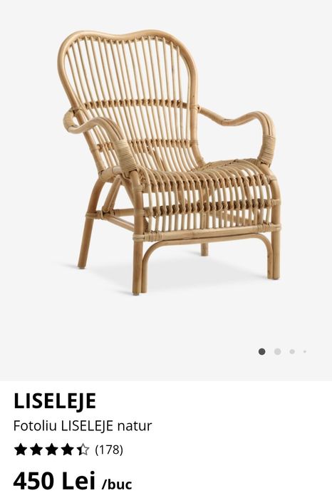 Scaun ratan - Fotoliu natur