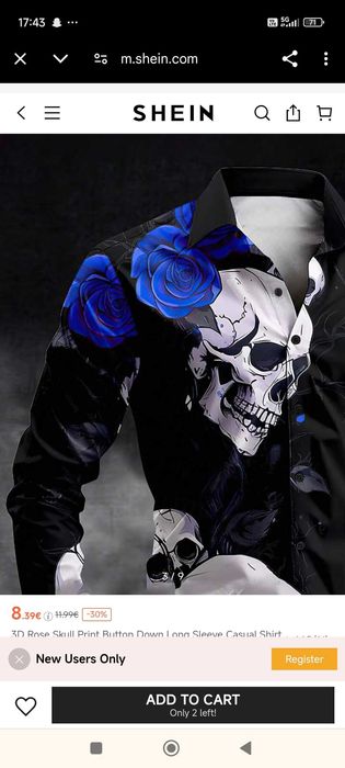 Мъжка риза с череп