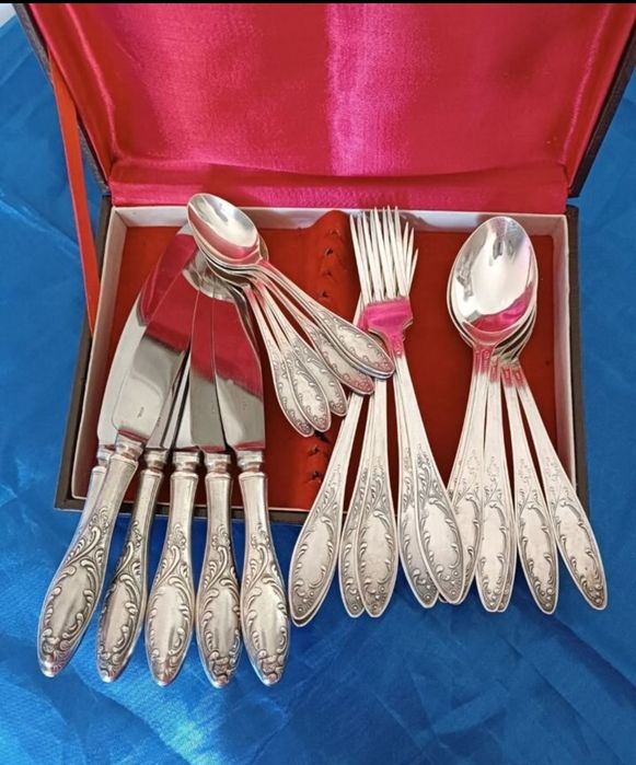 Посуда. Мельхиор. Полный набор на 6 персон. СССР.